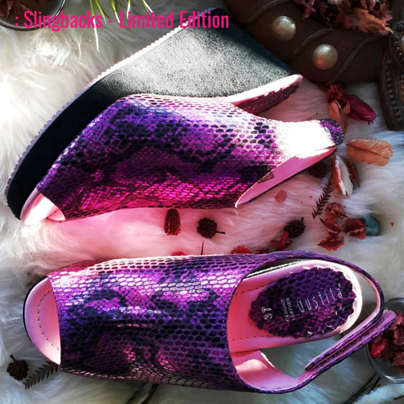 Slingbacks Limited Edition - Orchid Gritter - Gustita Luxury Comfort Shoes